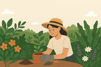 A beautiful botanical garden pathway lined with colorful flowers and lush greenery, perfect for beginner visitors